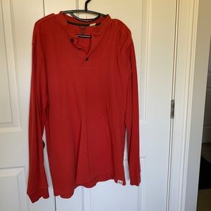 Chaps Red Quarter Button Sweater